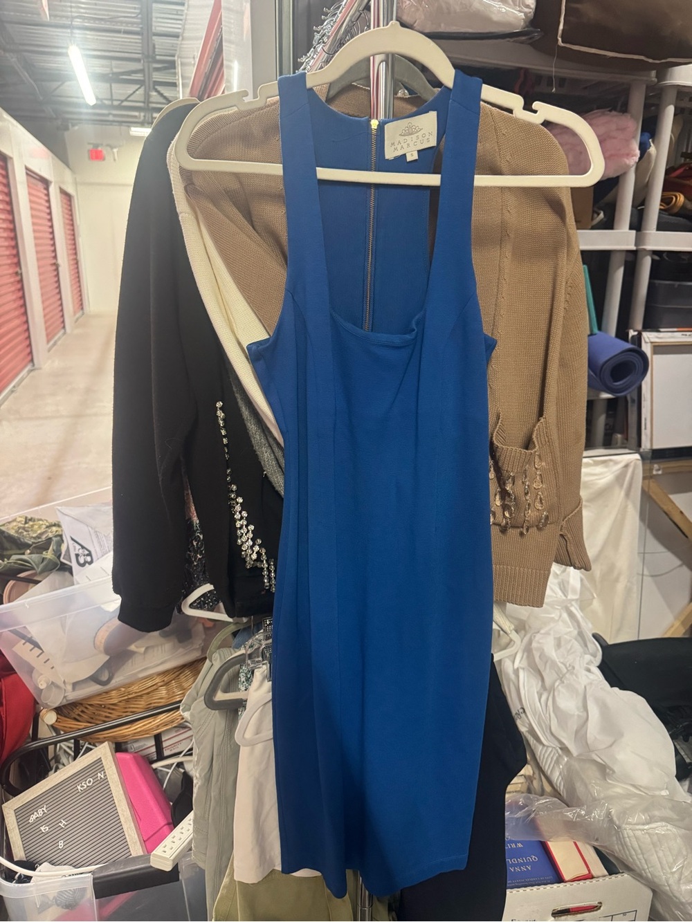 Madison Marcus Cobalt Blue Midi Shift Dress